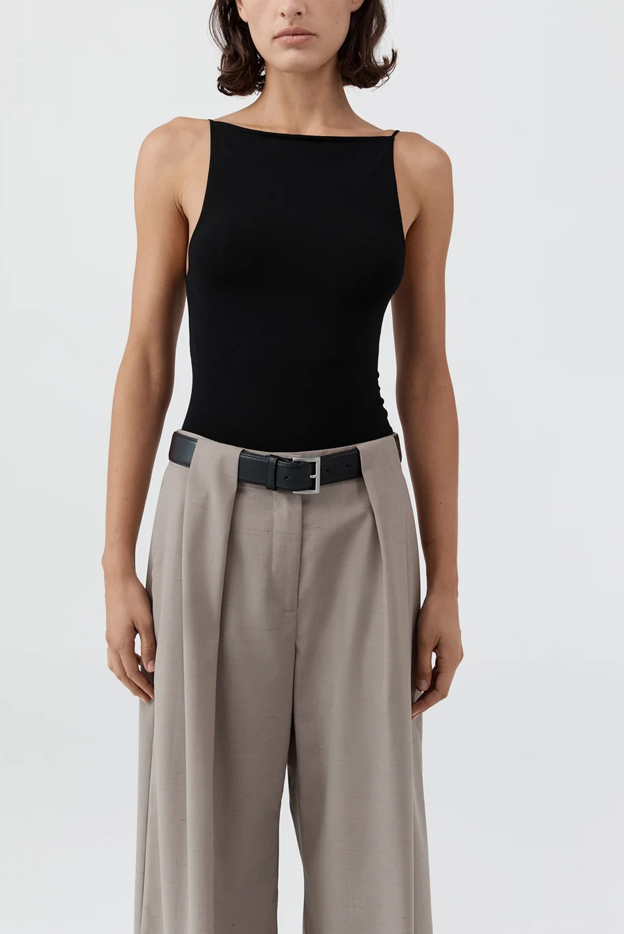 Square Neck Top - Black