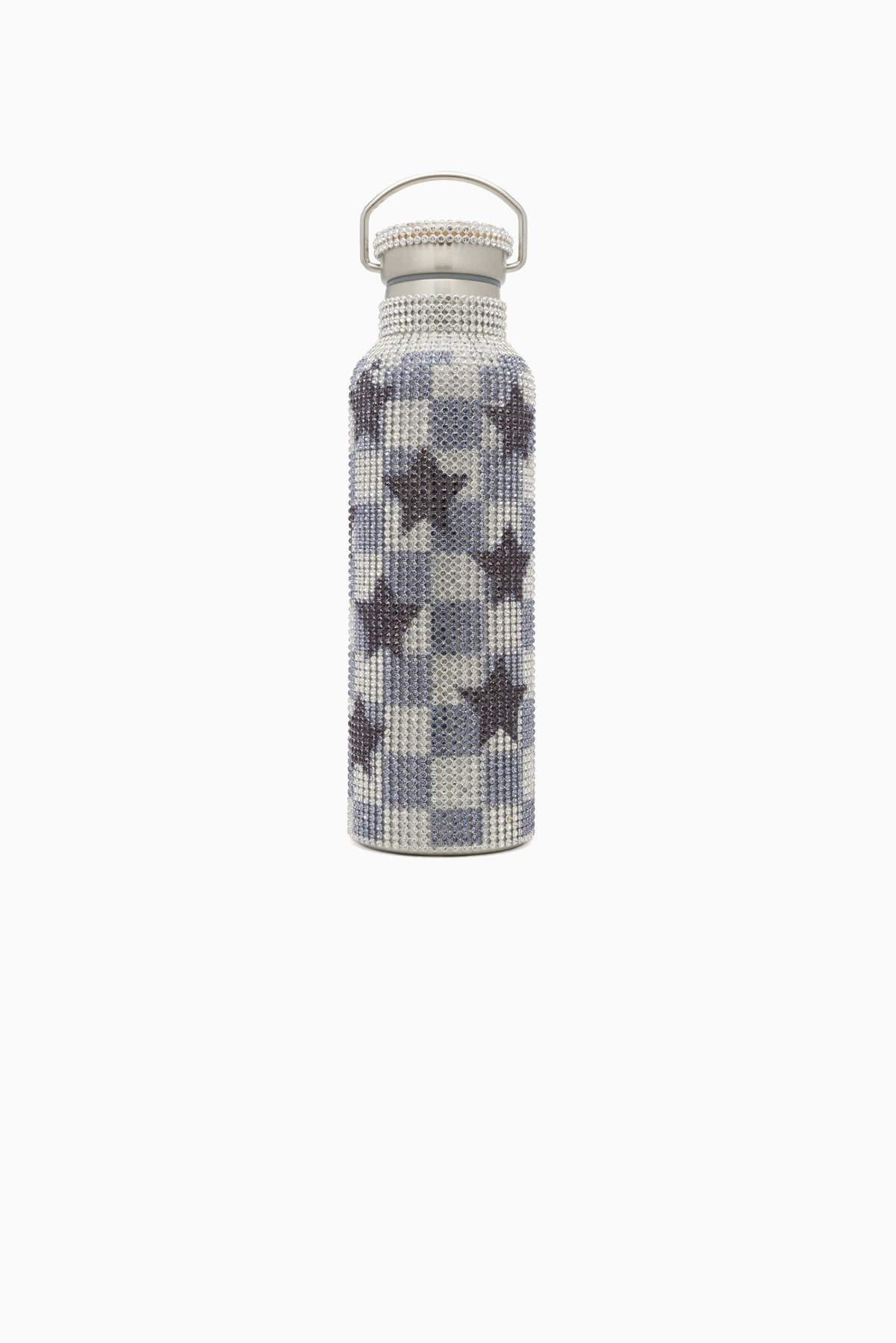 Drink Bottle - Star Black and White Check