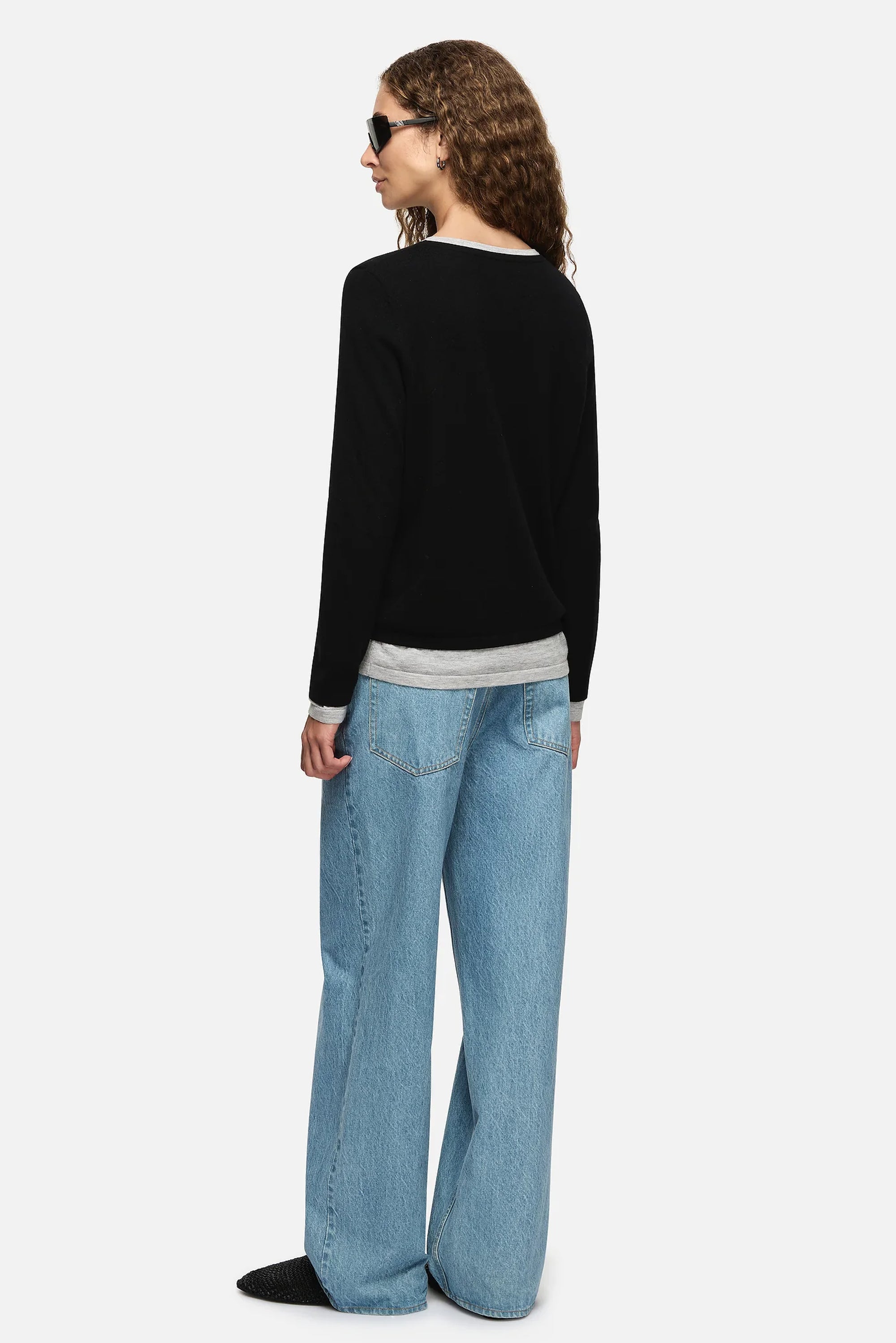Amber Layered Sweater - Black/Grey