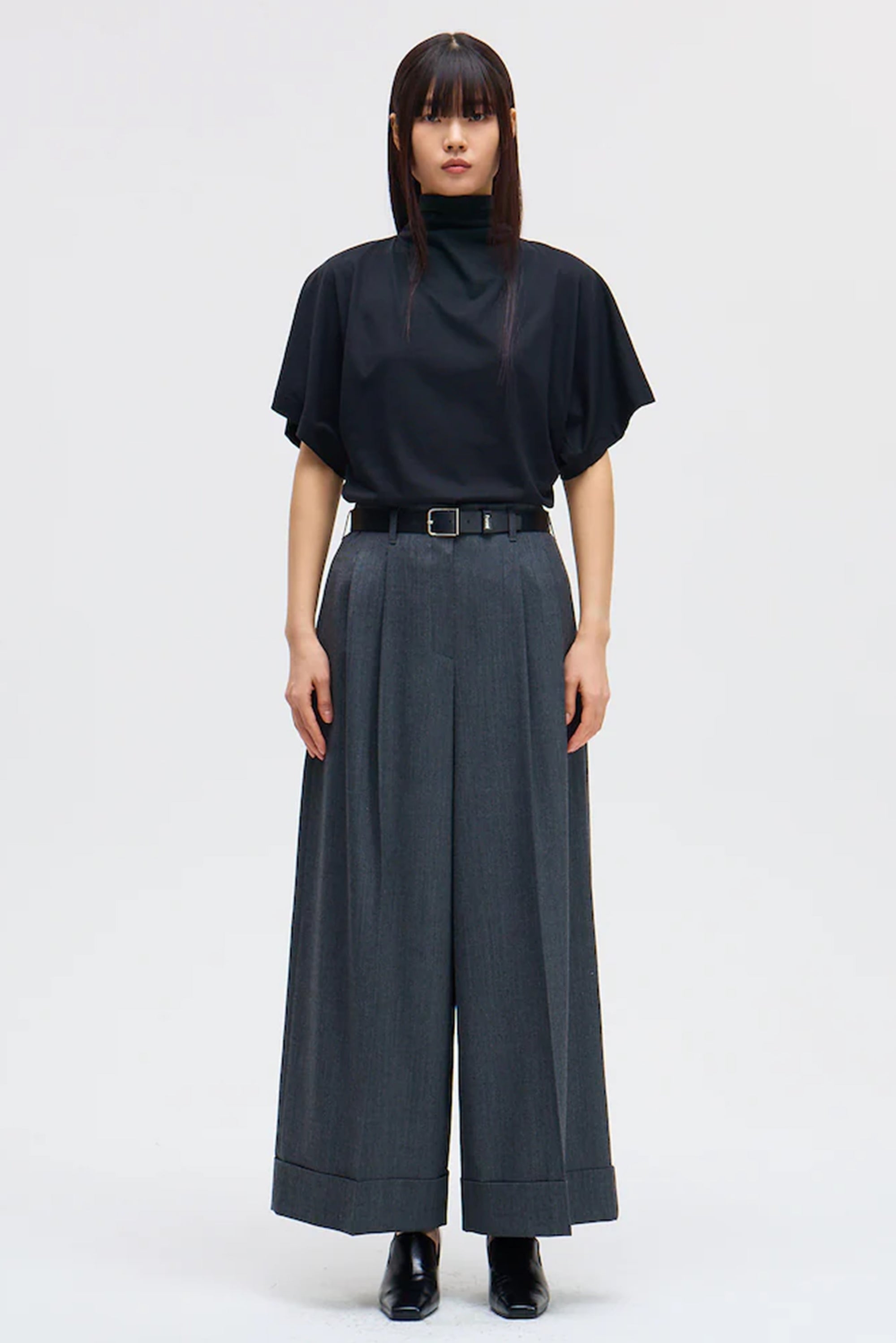 High Neck Tee - Black