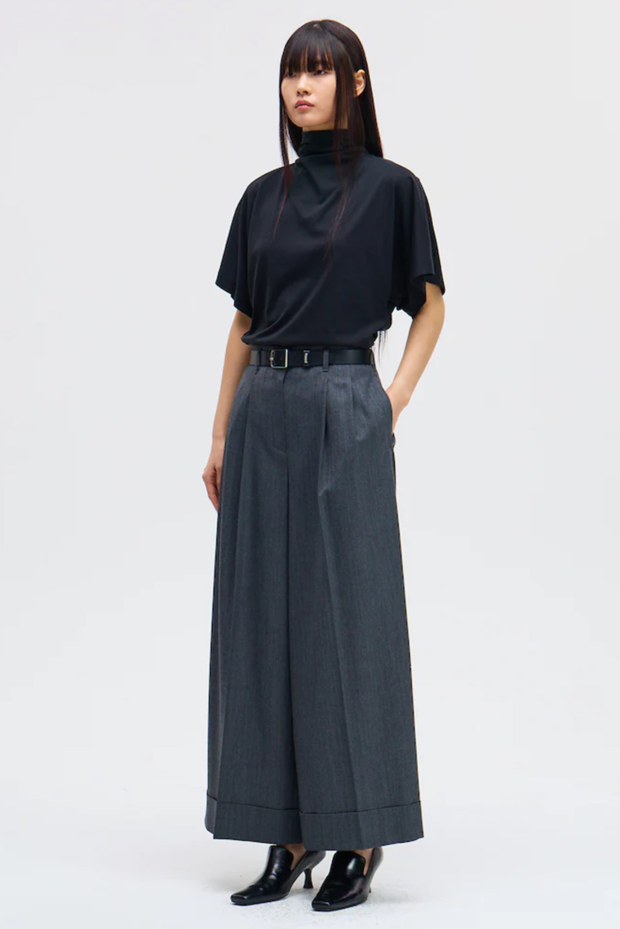 High Neck Tee - Black