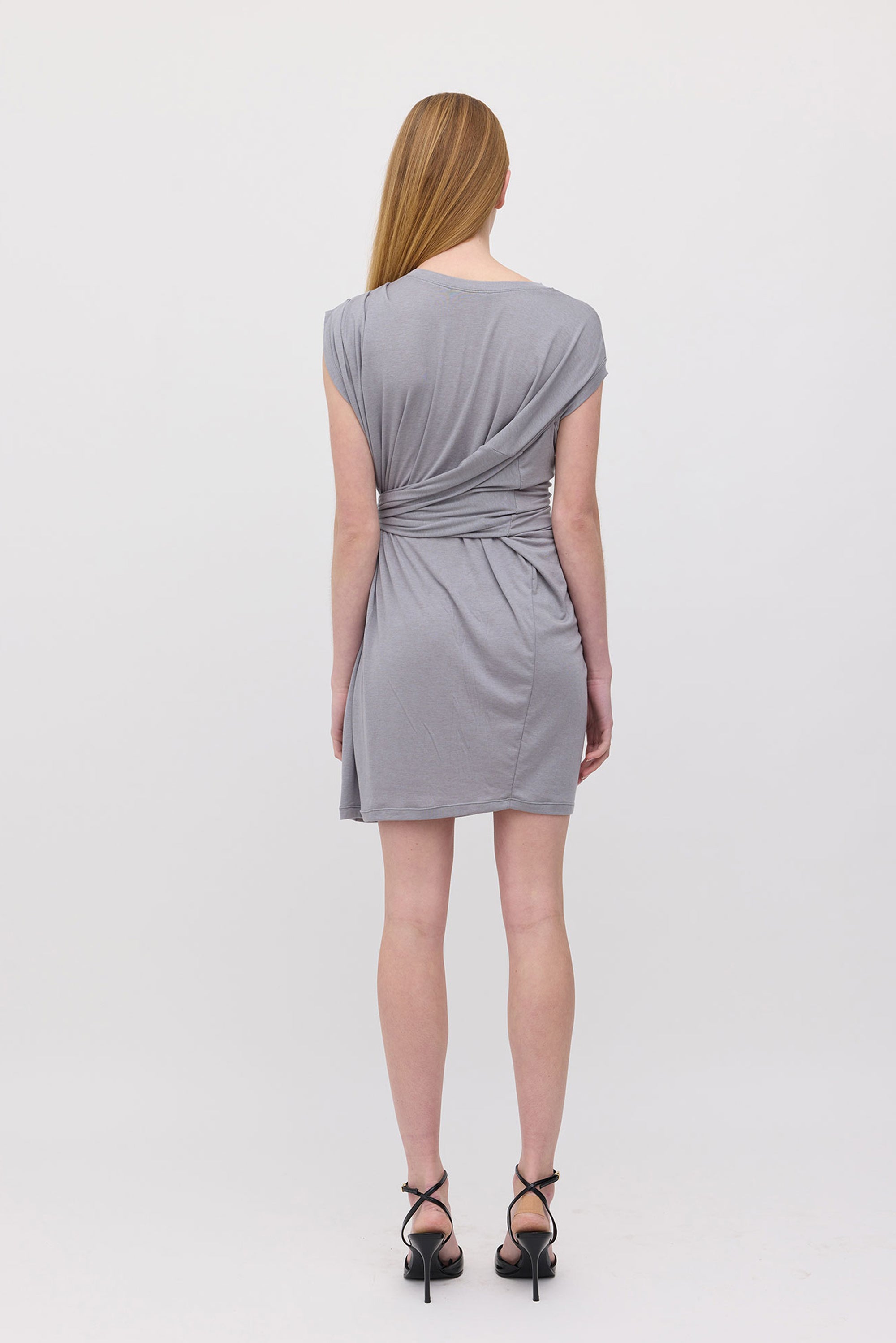 Twisted Tee Dress - Slate Grey