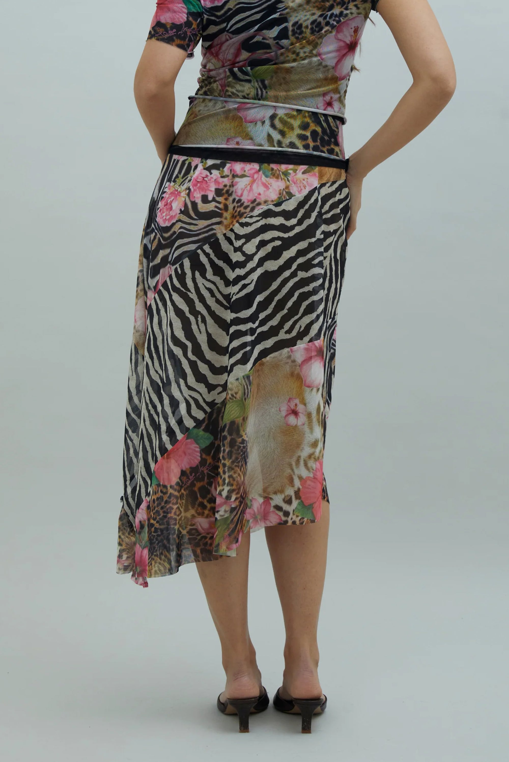 Tropical Mesh Skirt - Multi