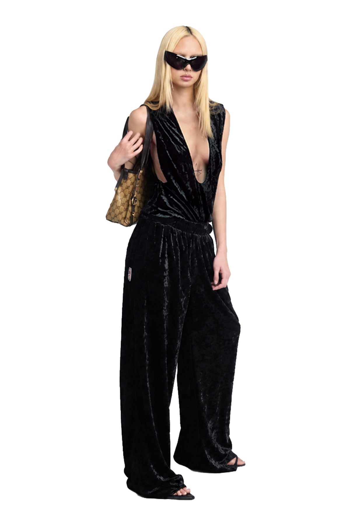 Venom Velvet Pant - Black
