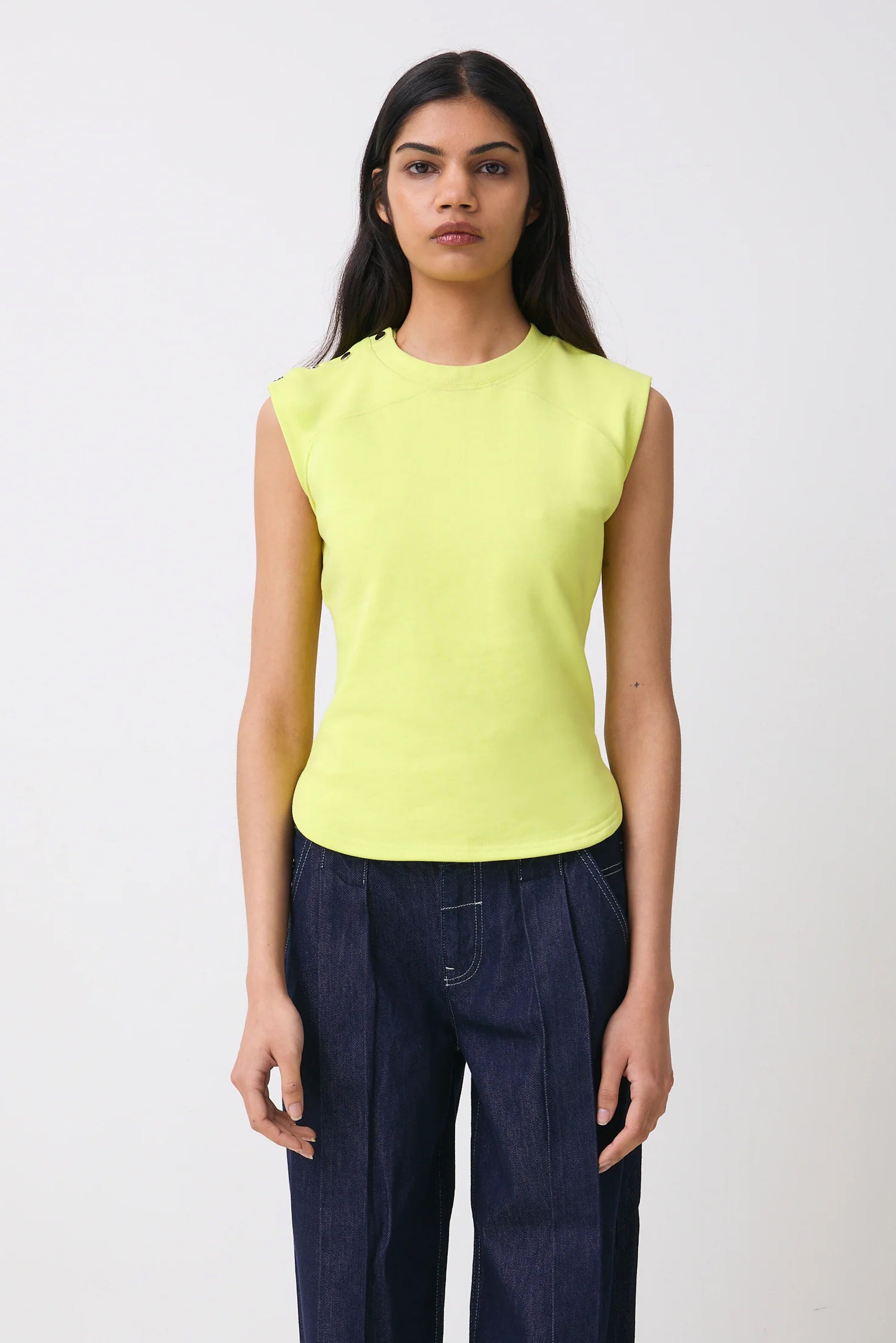 Trixie Sweat Vest Top - Highlighter