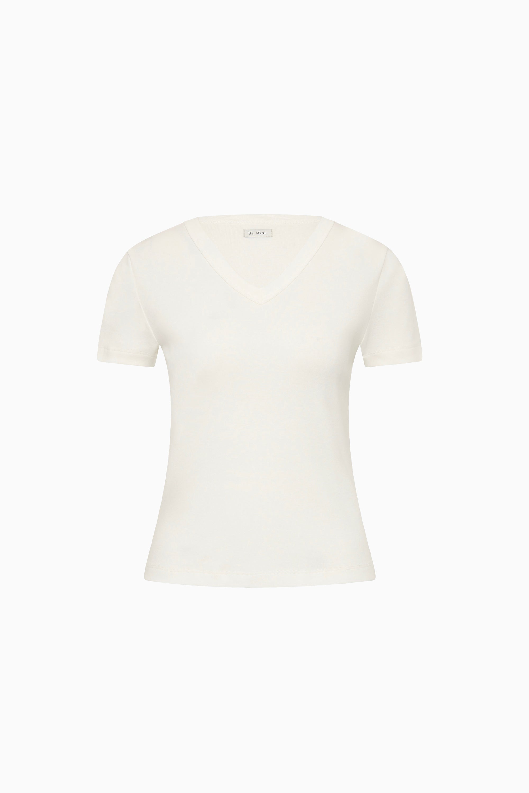 Organic Cotton V Neck Tee - White
