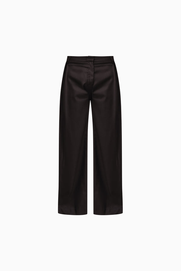 WYNN HAMLYN Men's Pleated Trouser - Dark Brown