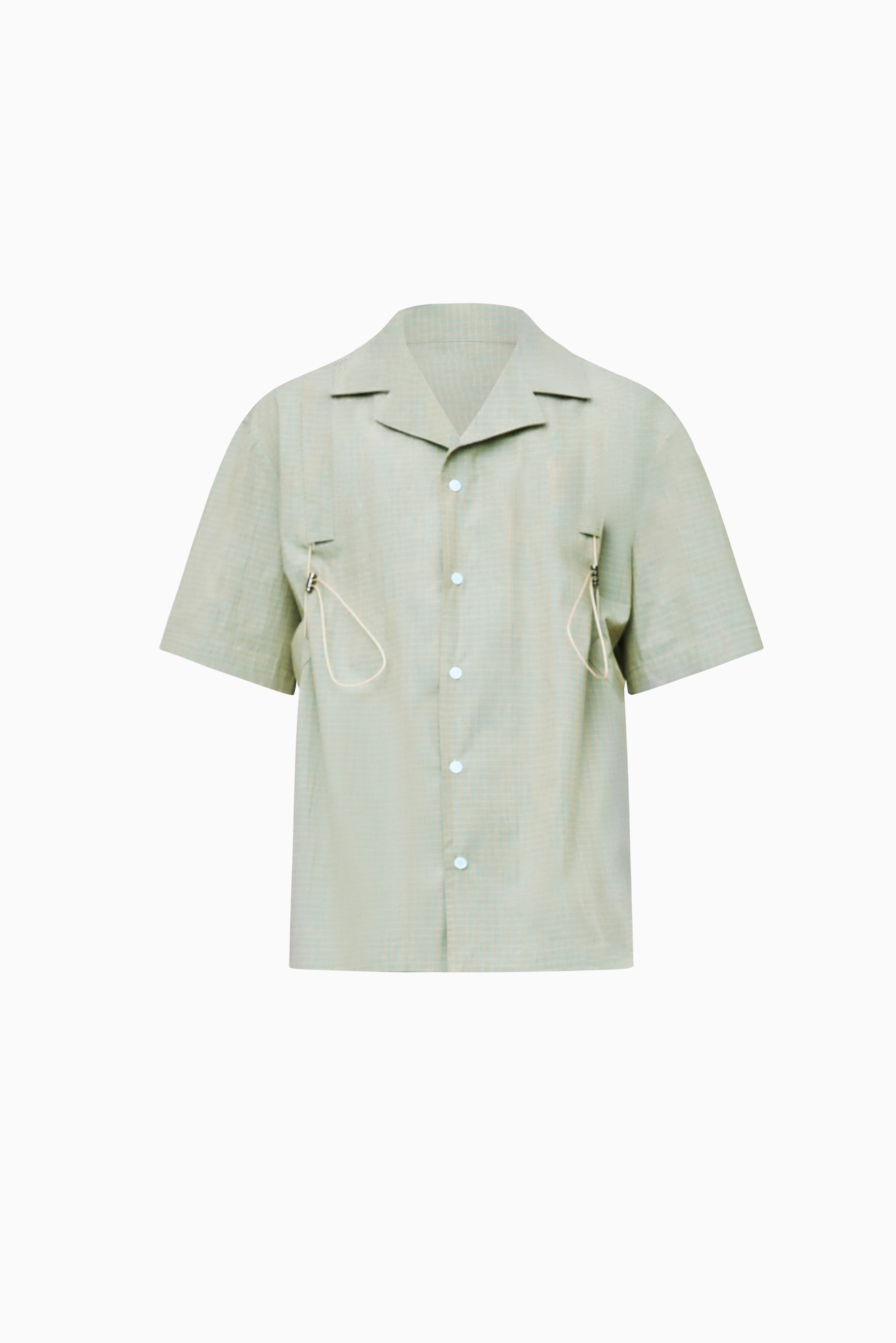 WYNN HAMLYN Men's Bungy Elastic Short Sleeve Shirt - Green Check