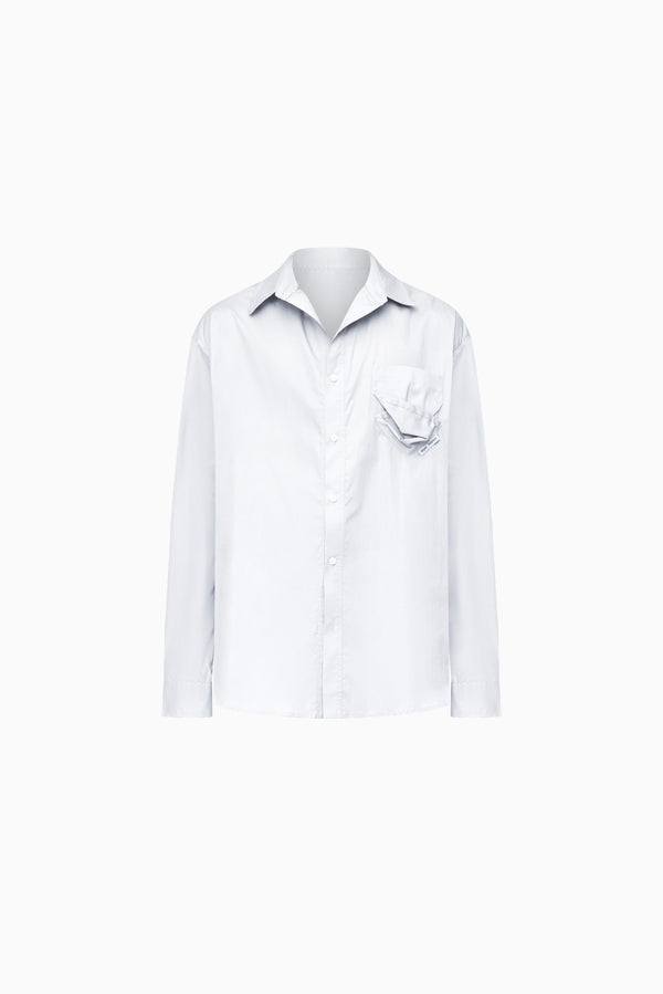 WYNN HAMLYN Men's Twisted Pocket Shirt - White