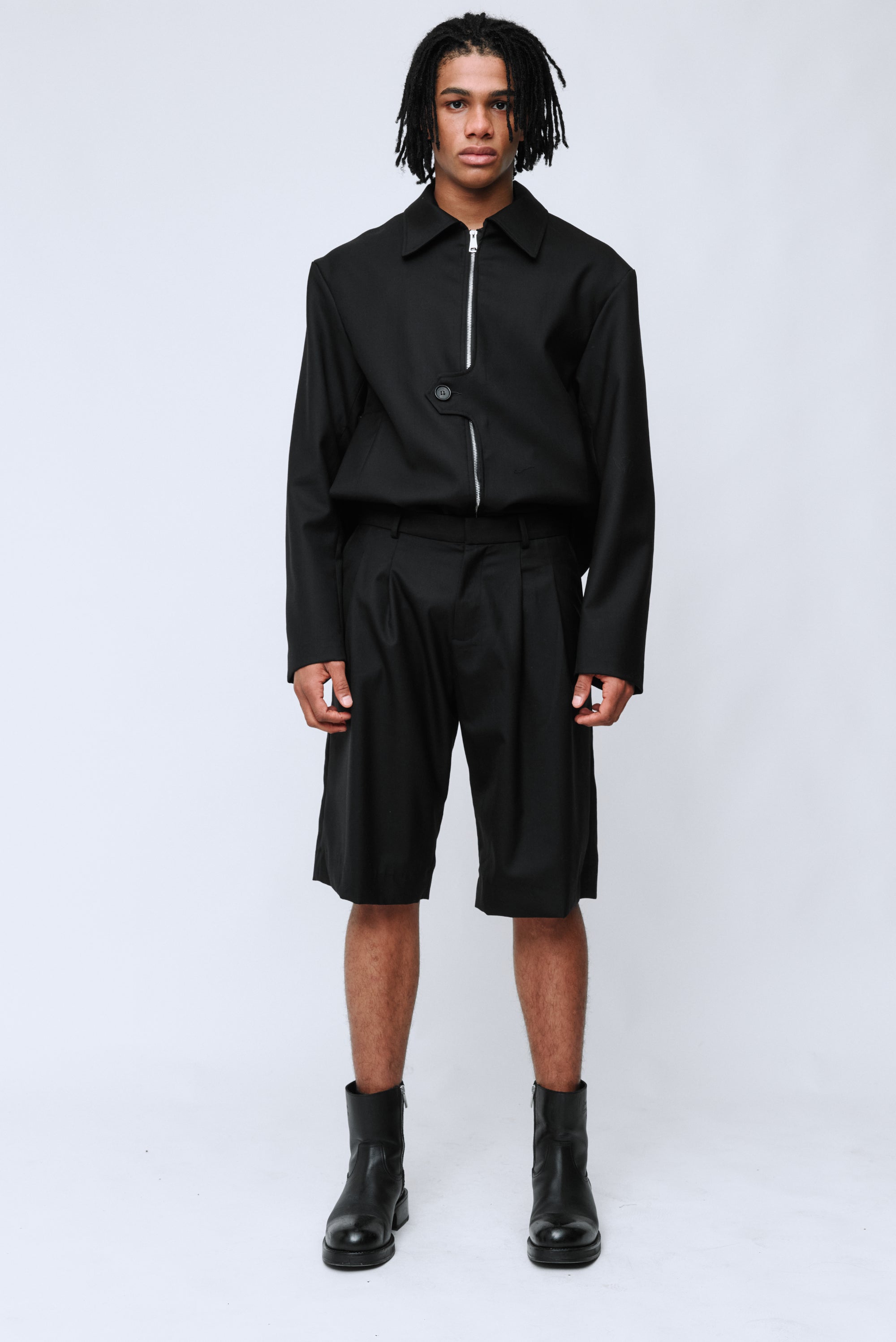 WYNN HAMLYN Men's Double Pleat Short - Black