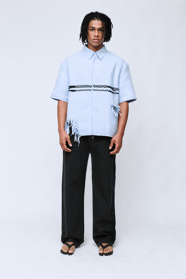 WYNN HAMLYN Men's Rue Short Sleeve Shirt - Icy Blue