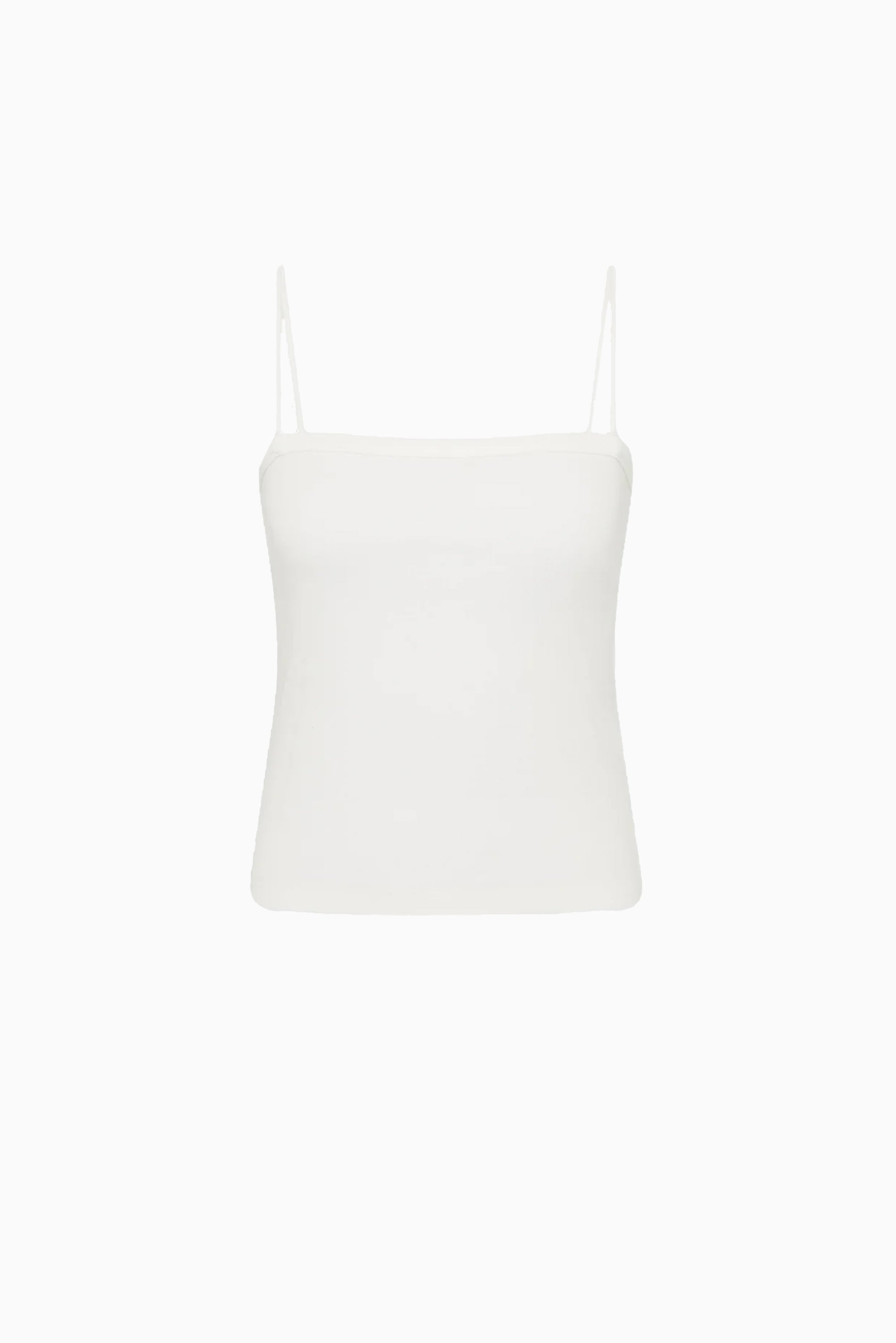 Organic Cotton Square Neck Cami - White