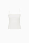 Organic Cotton Square Neck Cami - White