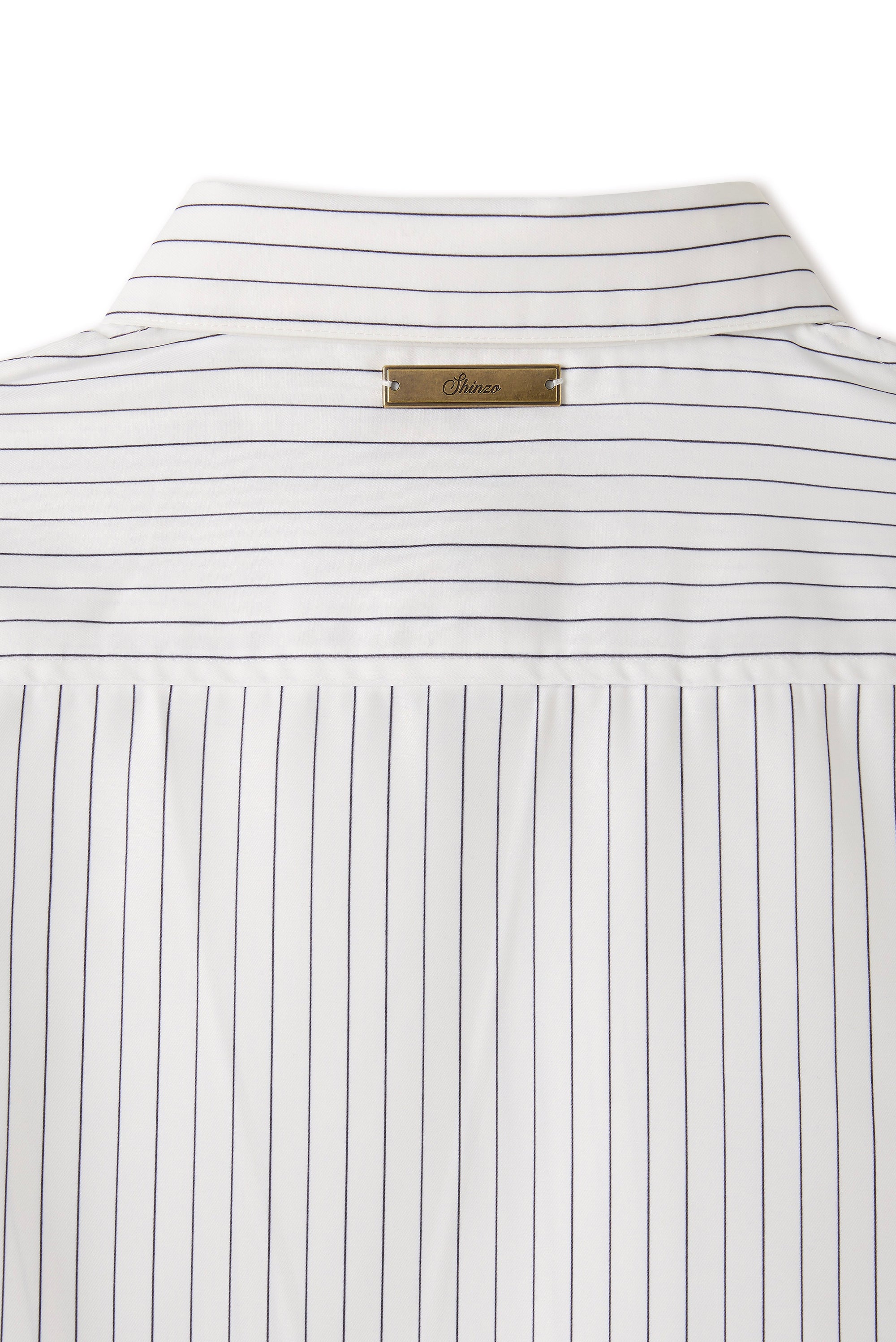 Sutsu White Pinstripe Button Up Shirt - White