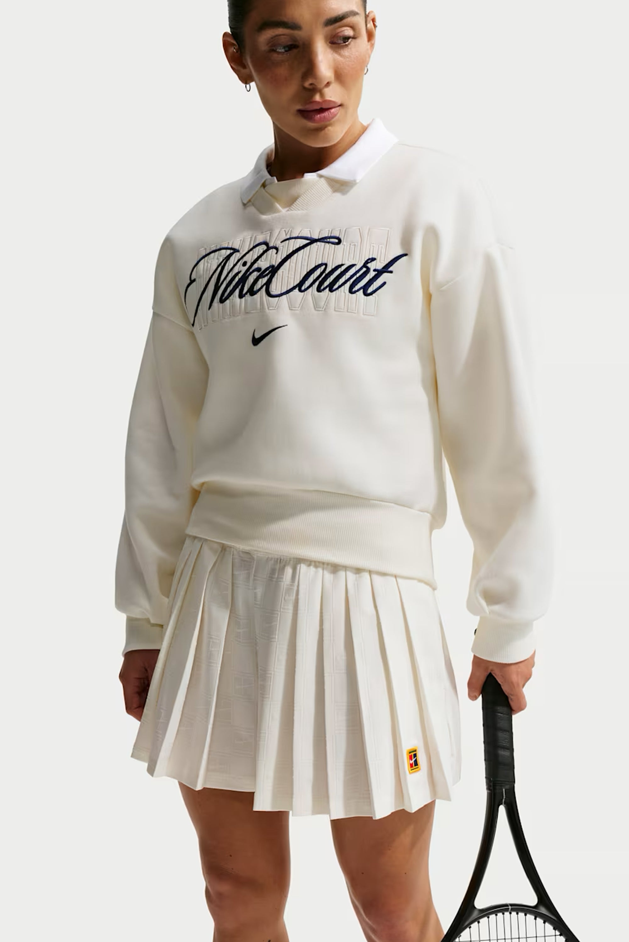 Women's Dri-FIT Pleated Tennis Shorts - White