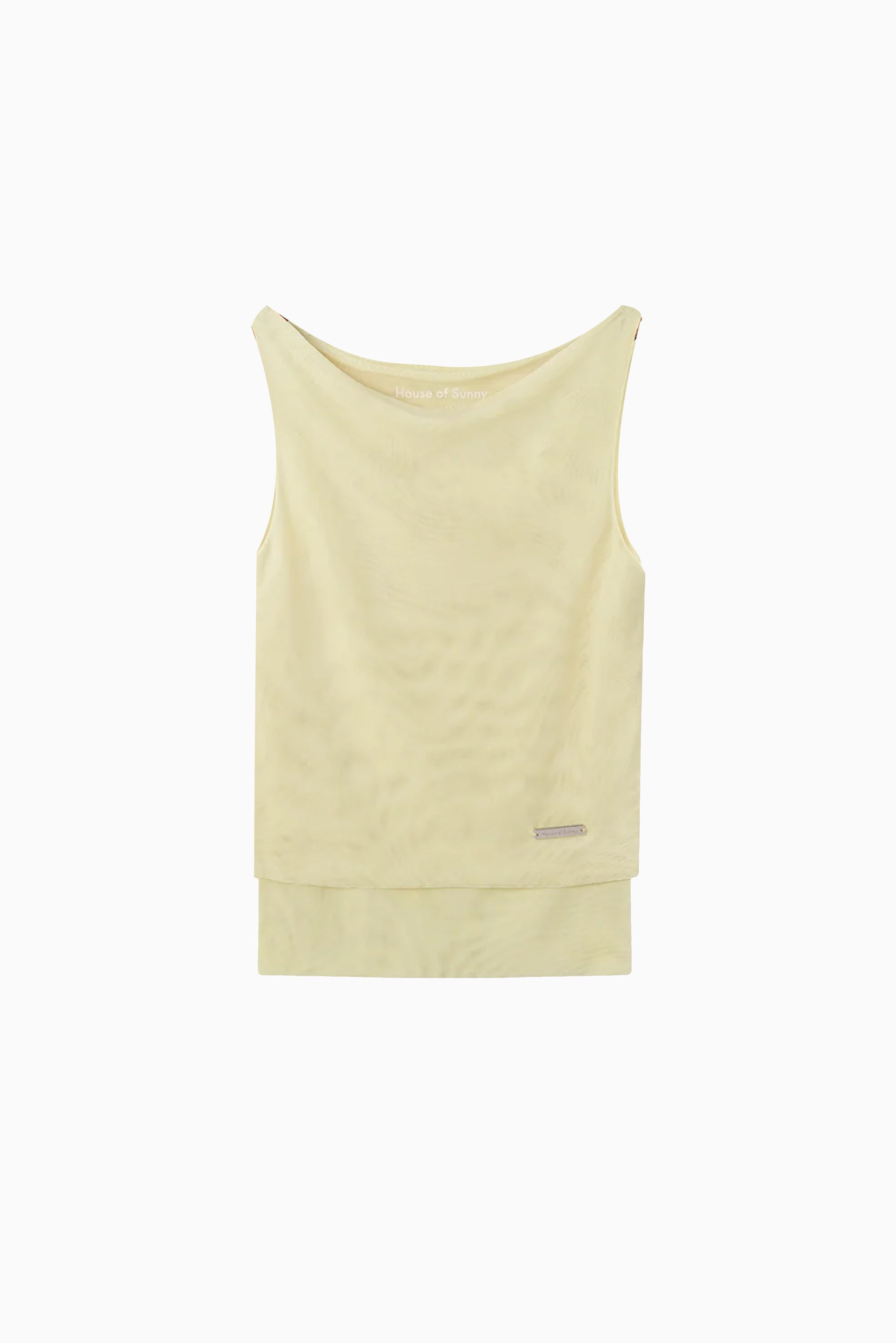 Double Layer Sleeveless Mesh Top - Butter