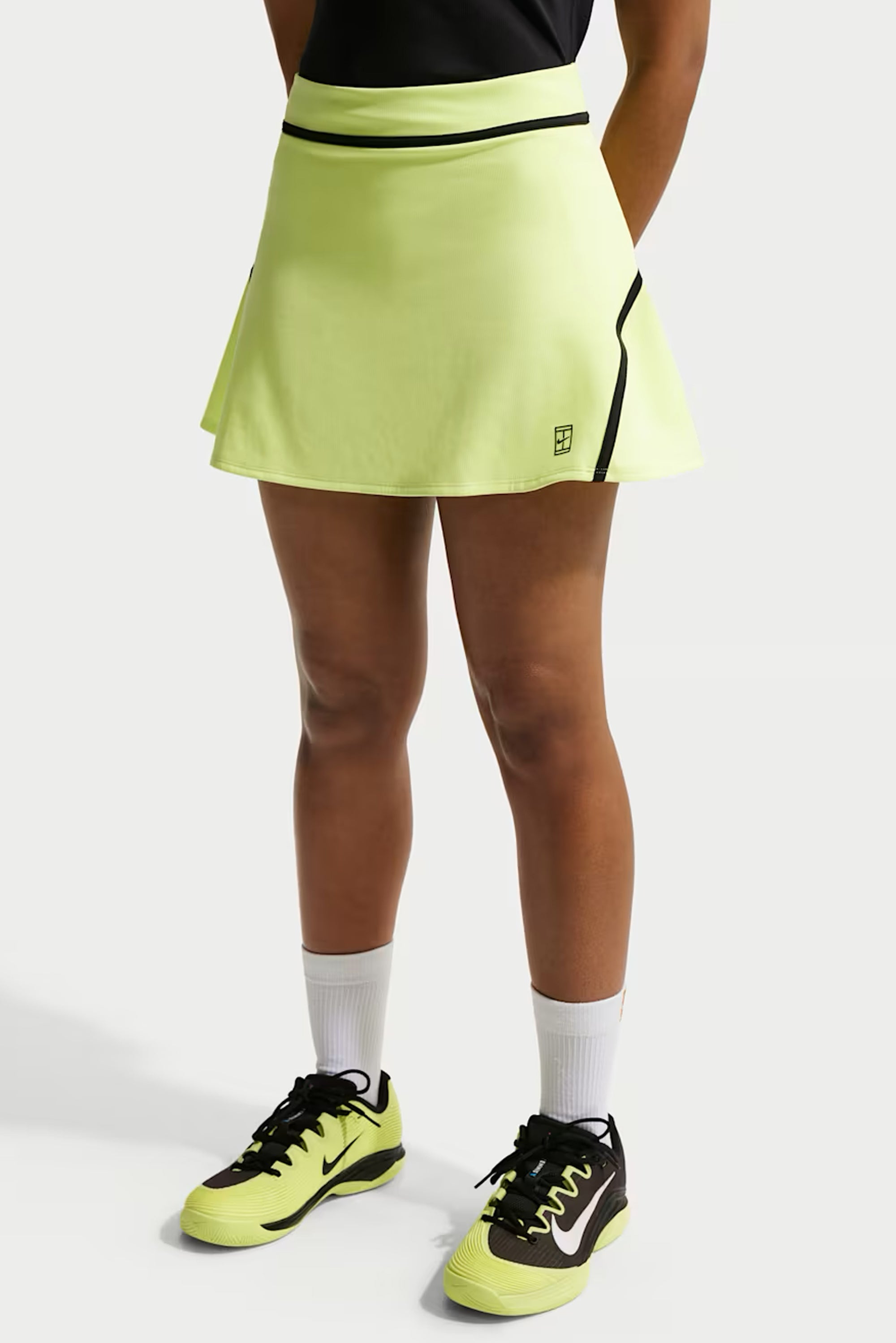 Women's Dri-FIT High-Waisted Tennis Skirt - Lemon Twist